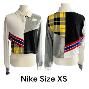 ❣️SOLD❣️NEW Nike Sports Heritage Color-block Cropped Loose Fit Tee Top Shirt